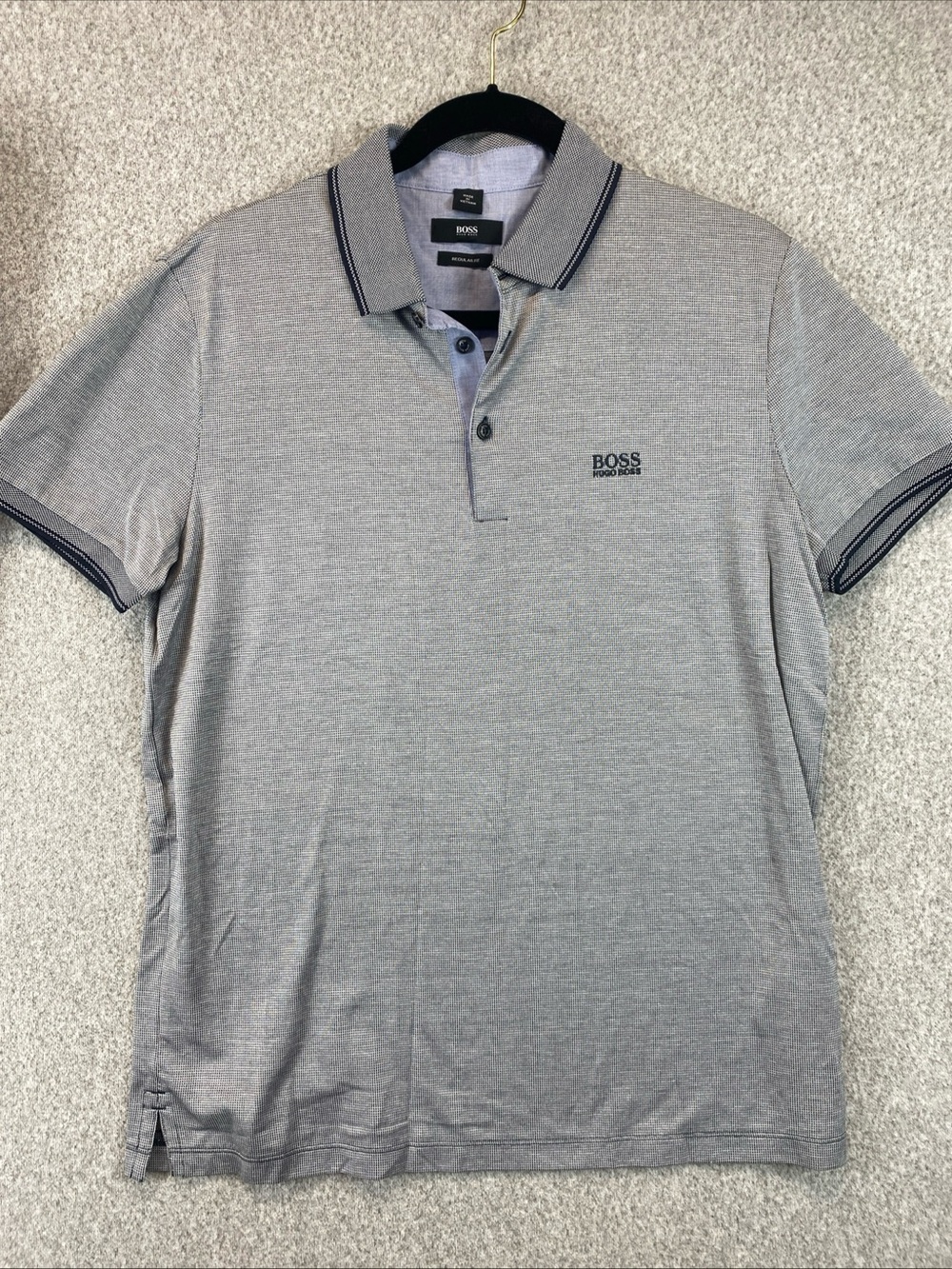 BOSS Men's Regular Fit Collared Short Sleeve Polo M Dots Golf Business Casual